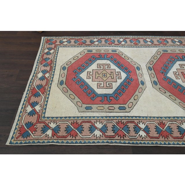Vintage Turkish Oushak Handmade Wool Cotton Red Area Rug For Sale - Image 4 of 11