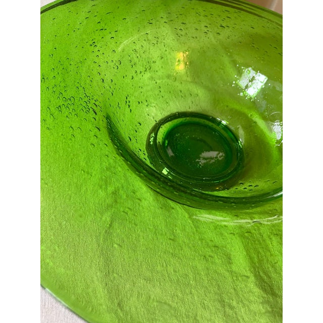 Mid-Century Modern Mid-Century Modern Mexican Art Glass Controlled Bubble Bowl For Sale - Image 3 of 10