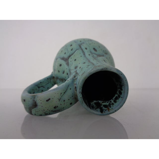 Turquoise Studio Ceramic Vase by Kerstin and Ralf Unterstab for Kunsttöpferei Unterstab, East Germany, 1960s For Sale - Image 15 of 18