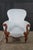 Antique Victorian Carved Walnut Spoon-Back Blue Floral Salon Armchair C. 1880s For Sale - Image 9 of 18