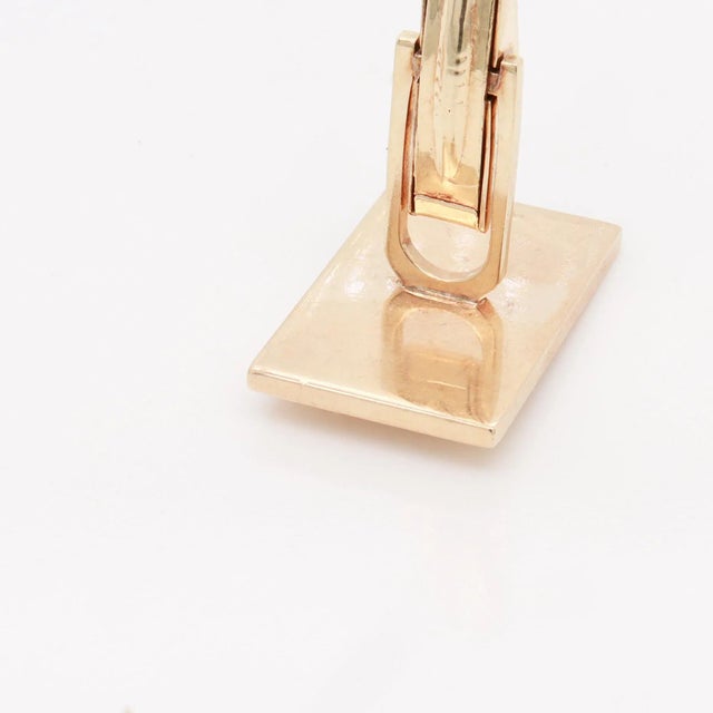 Metal Pair of Mid-Century Modern 14k Gold & Garnet Spider Cufflinks For Sale - Image 7 of 10