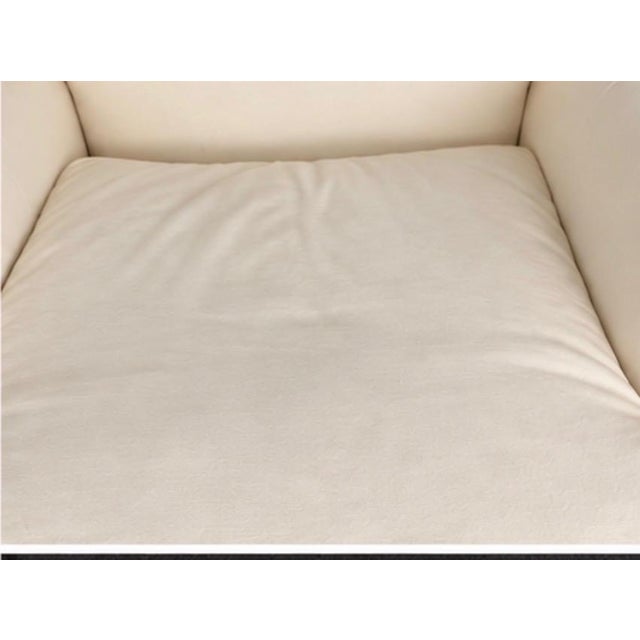 1990s Quatrine Milan English Roll Arm Lounge Chair in Ivory Cotton Duck For Sale - Image 4 of 8