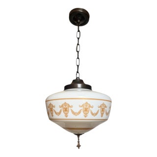 Antique Neoclassical Design Pendant Light Fixture With Finial, Circa 1910 For Sale