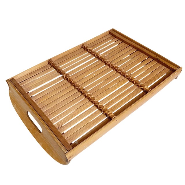 Bamboo Serving Tray With Handles For Sale In New York - Image 6 of 6
