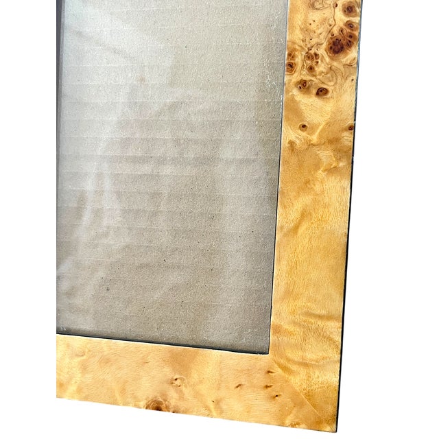 2000 - 2009 Burlwood and Black Laquer Picture Frame With Velvet Back– 5.5" X 7" for 4" X 6" Photo | Organic Modern / Coastal Regency For Sale - Image 5 of 11