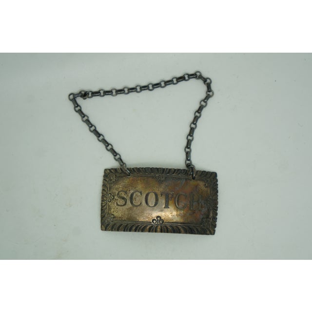 Antique Sterling Silver Bourbon Scotch Sherry Rye Liquor Decanter Labels 50g - Set of 4 For Sale - Image 4 of 12
