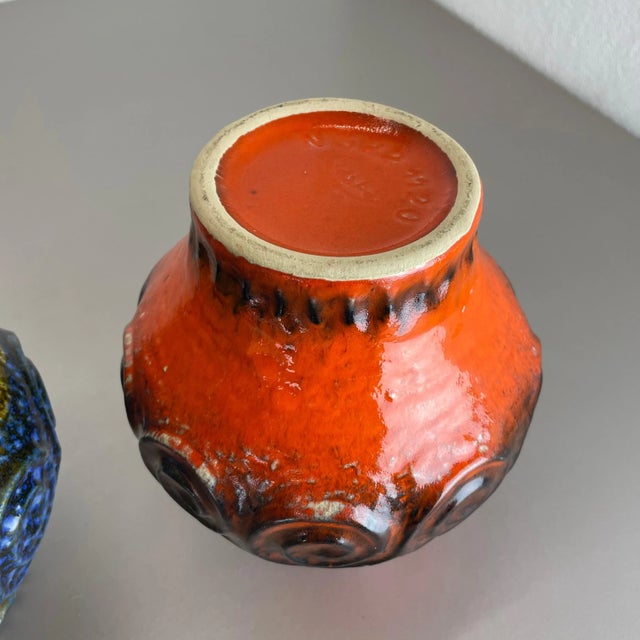 German Fat Lava Op Art Pottery Vase from Jasba Ceramics, Set of 2 For Sale - Image 18 of 18
