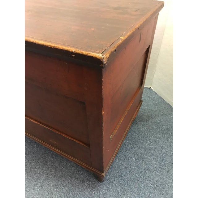 Early 20th Century Early 20th Century Antique Original Red Wash American Trunk For Sale - Image 5 of 13