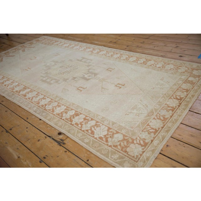 Beige Vintage Distressed Oushak Rug - 4'4" X 8'5" For Sale - Image 8 of 12