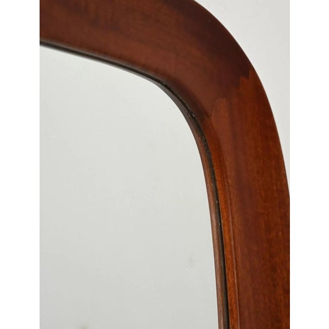 Wood Danish Wall Mirror in Mahogany, 1950s For Sale - Image 7 of 10