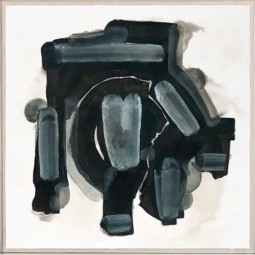 Slightly symmetrical and circular, ZBC House Slate Wheel is a radial study using rich blacks and cool greys.