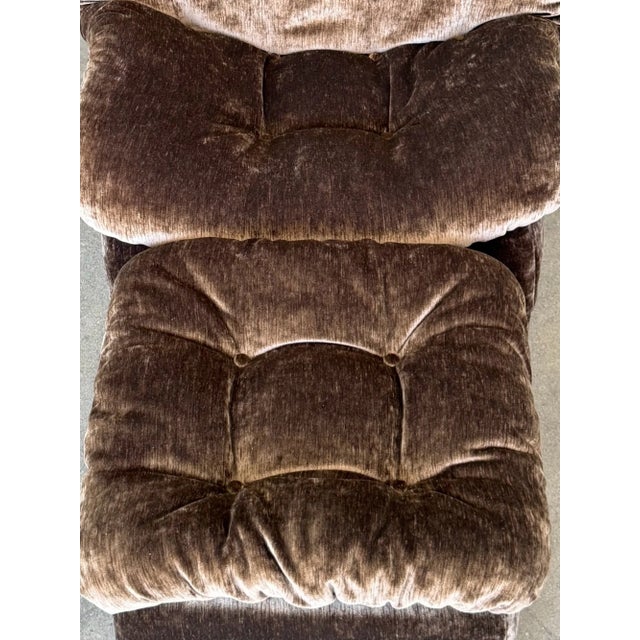 Brown 1980s Scoop Lounge Chair and Ottoman For Sale - Image 8 of 14