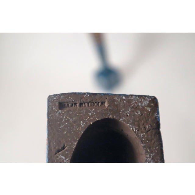 Postmodern Postmodern Vases in Gold-Blue by Allan Hytholm, Denmark, 1980s, Set of 2 For Sale - Image 3 of 11