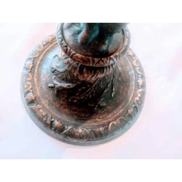 French Louis XV Style 19th Century Bronze 6 Arm Cherub Candelabras - A Pair For Sale - Image 4 of 6