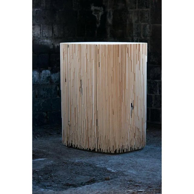 Melt cabinet - small by Antrei Hartikainen Materials: Stained and lacquered or untreated pine Dimensions: W 80 x D 60 x H...
