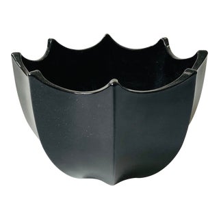 Vintage Black Glass Umbrella Bowl For Sale