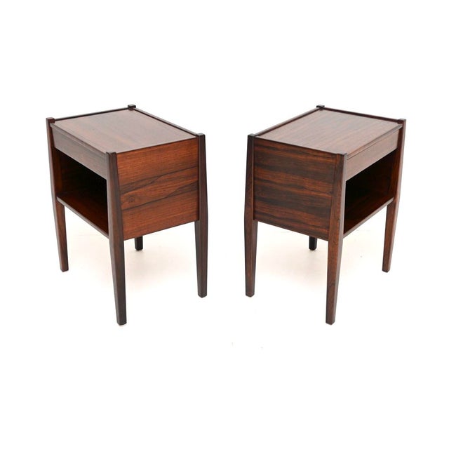 Vintage Danish Bedside Cabinets attributed to Poul Hundevad, 1960, Set of 2 For Sale - Image 4 of 11