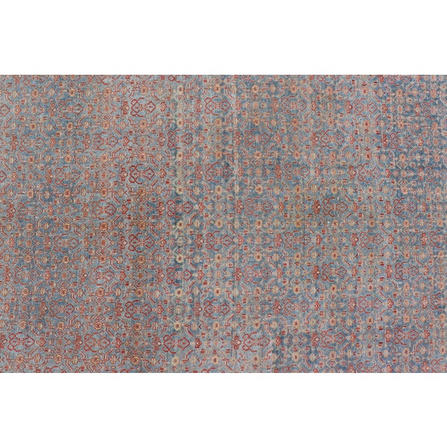 Hand-Knotted Antique Persian Long Gallery Senneh in Wool With All-Over Design For Sale - Image 12 of 16