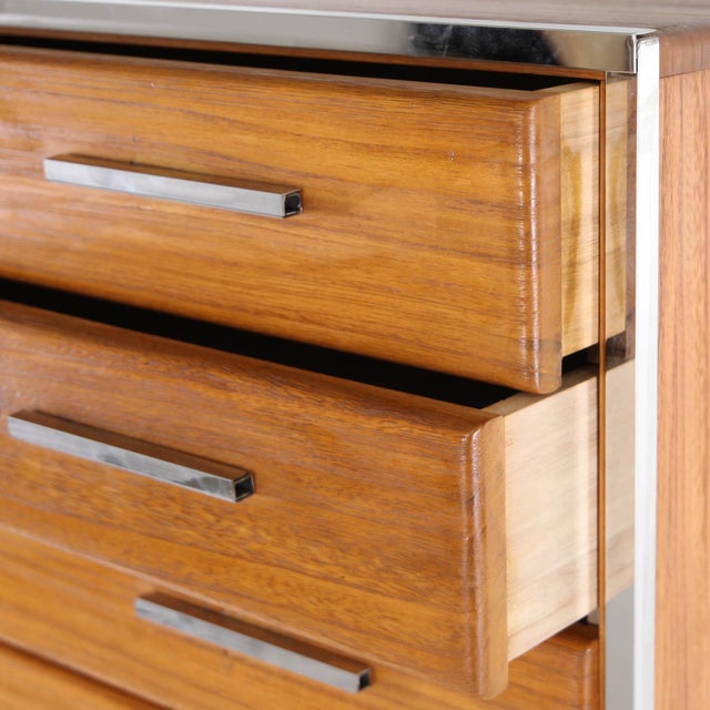 Wood Japanese High Chest of Drawers, 1980s For Sale - Image 7 of 14
