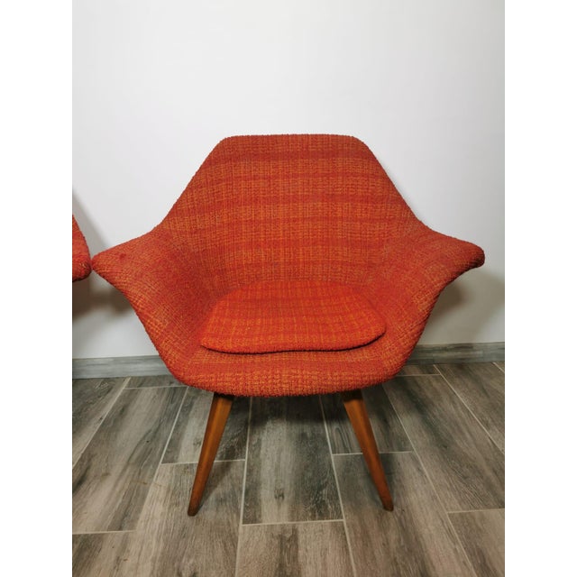 Textile Set of Shell Armchairs by Miroslav Navratil, 1960s For Sale - Image 7 of 18