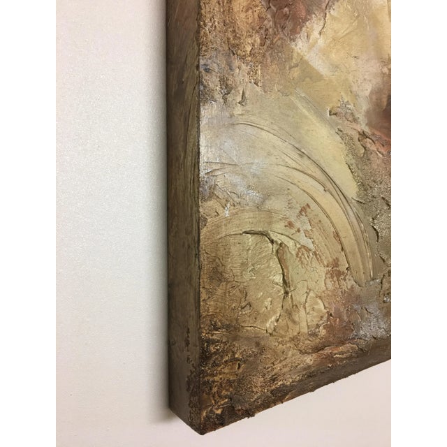 2020s "Portal (#10 in Series) " Original Abstract Modern Neutral Art Metallic Landscape Painting For Sale - Image 5 of 6