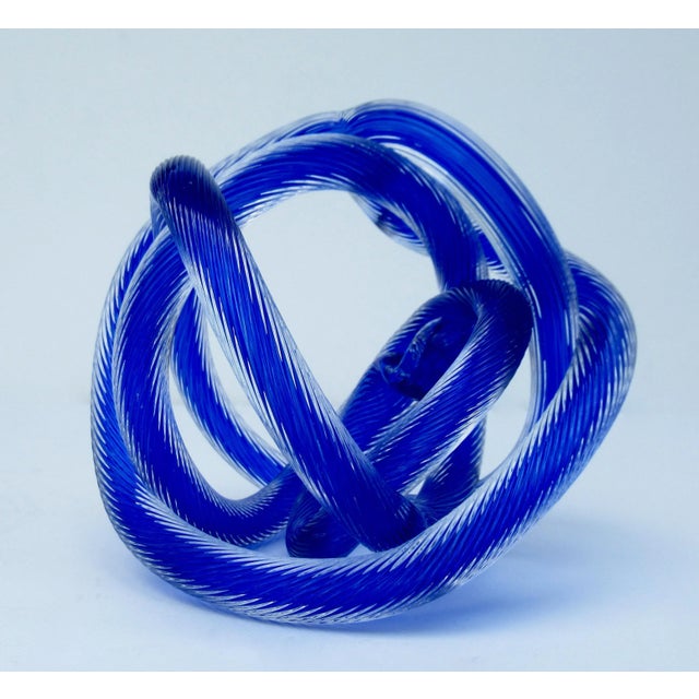 Mid Century C.1970's Italian Lucio Zanetti Large Hand-Blown Murano Knotted, Decorative Accent Piece For Sale - Image 9 of 13