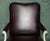Vintage French Louis XV Style Oxblood Leather Armchair with Painted Frame For Sale - Image 15 of 18