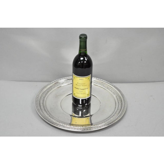 Vintage Reed & Barton 1241 Round Victorian Style Silver Plated Serving Platter Tray. Circa Mid 20th Century. Measurements:...