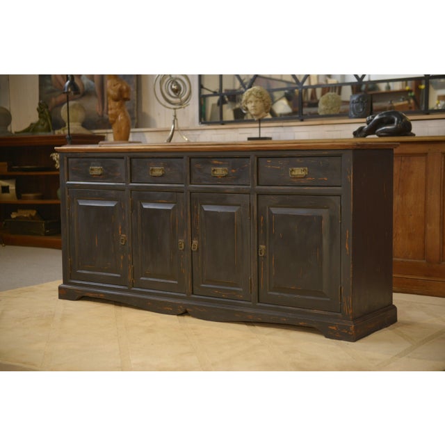 Wood Patinated Pine Buffet, 1960s For Sale - Image 7 of 12