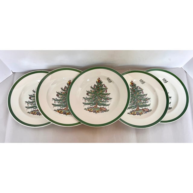 Late 20th Century Late 20th Century Spode Christmas Tree Salad Plates - Set of 6 For Sale - Image 5 of 8