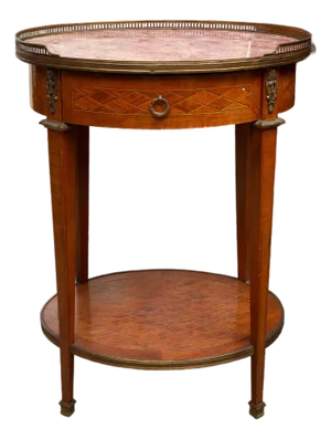 19th Century Mahogany Louis XVI Side Table With Marble Top