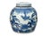 This exquisite vintage chinoiserie porcelain ginger jar is skillfully hand-painted with intricate depictions of warriors...
