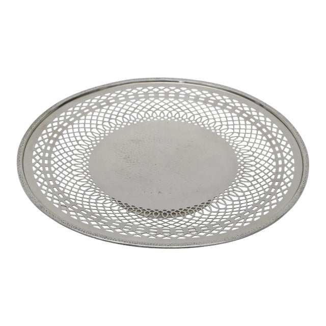 1920s Silver Plated Serving Dish Tray For Sale