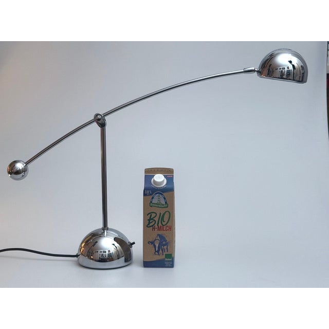 Chrome-Plated Table Lamp with Counterweight from Hustadt Leuchten, Germany, 1970s For Sale - Image 11 of 12