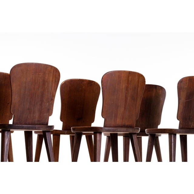 Wood Swedish Pine Chairs, 1940s, Set of 6 For Sale - Image 7 of 8