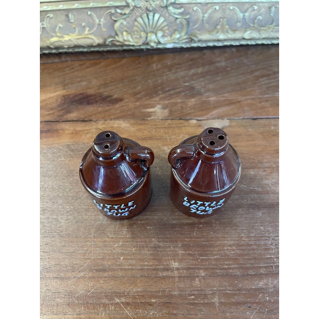 Mid 20th Century Ceramic "Little Brown Jug" Salt and Pepper Shakers - Japan For Sale In Seattle - Image 6 of 8