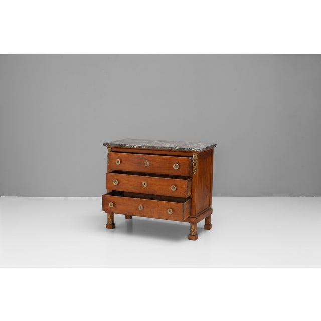 Antique Empire Commode in Mahogany, 1870 For Sale - Image 4 of 9