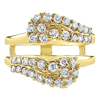 Diamond Cluster Bypass Ring Guard, Size 3 For Sale