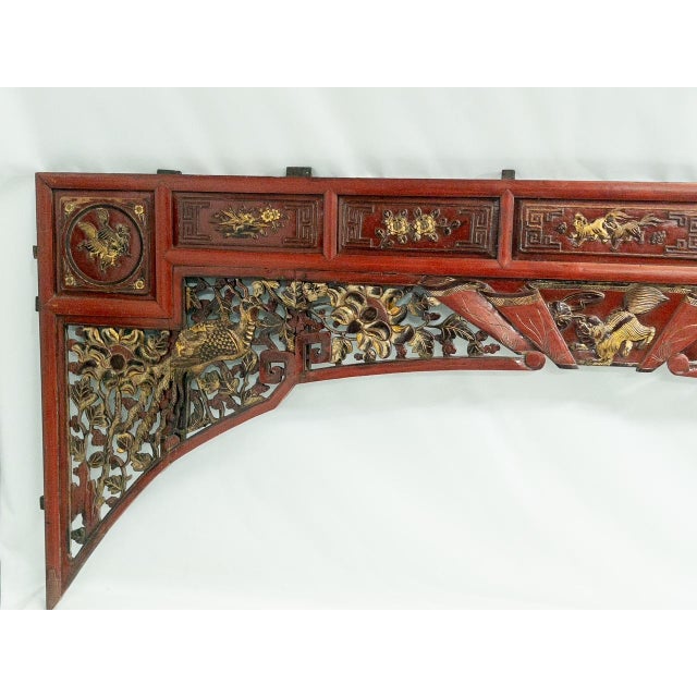 Mid-Century Modern Arch Intricate Carved Large For Sale - Image 3 of 11