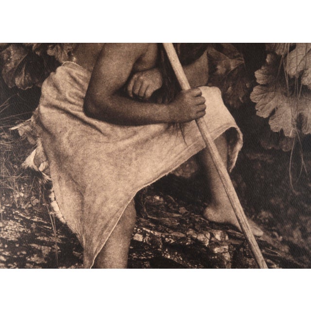 1970s "Spearing Salmon: Spokan", Sepia Photograph of Indigenous Spearfishing by Edward Sheriff Curtis For Sale - Image 5 of 10