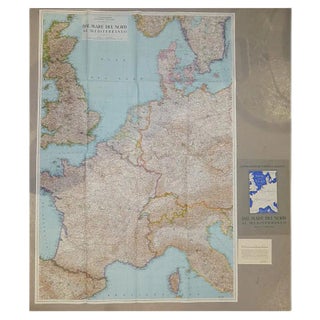 Opera Cartographic Mirabile Card from North Sea to the Mediterranean and Ethnographic Europe from C. T. I. Milan, Italy, 1939, Set of 3 For Sale
