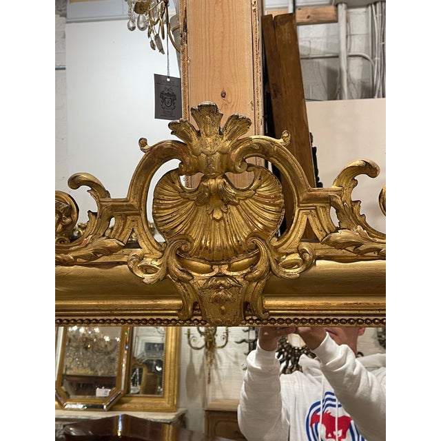 Traditional 19th Century Louis Philippe Mirror With Crest For Sale - Image 3 of 10