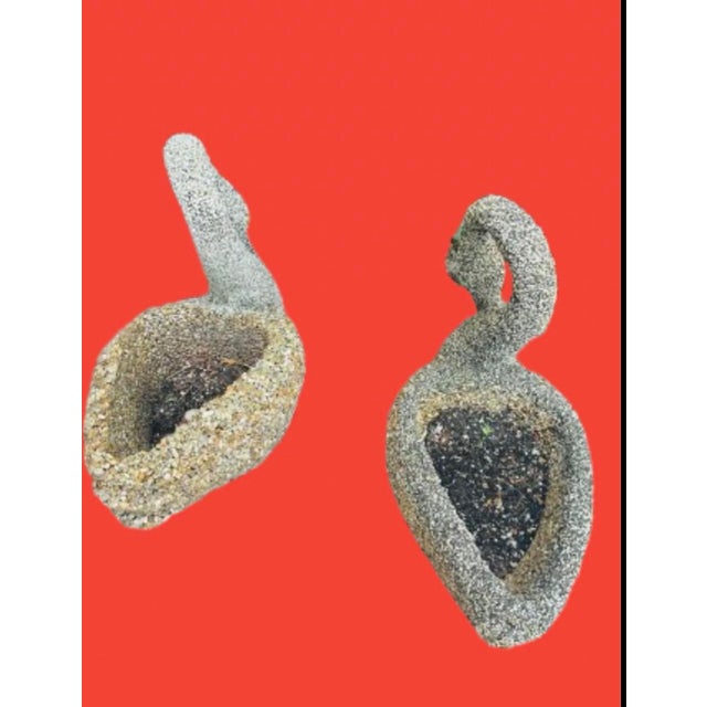 Late 20th Century Stone & Pebbles Swan Planters - A Pair For Sale - Image 4 of 12