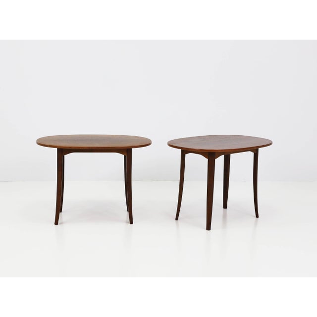 Ovalen Side Tables by Karl Malmsten for Åfors Möbelfabrik, Sweden, 1950s, Set of 2 For Sale - Image 9 of 9