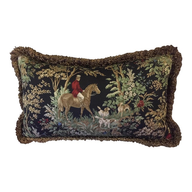 American Classical Hunt Scene Decorative Pillow With Fringe Chairish