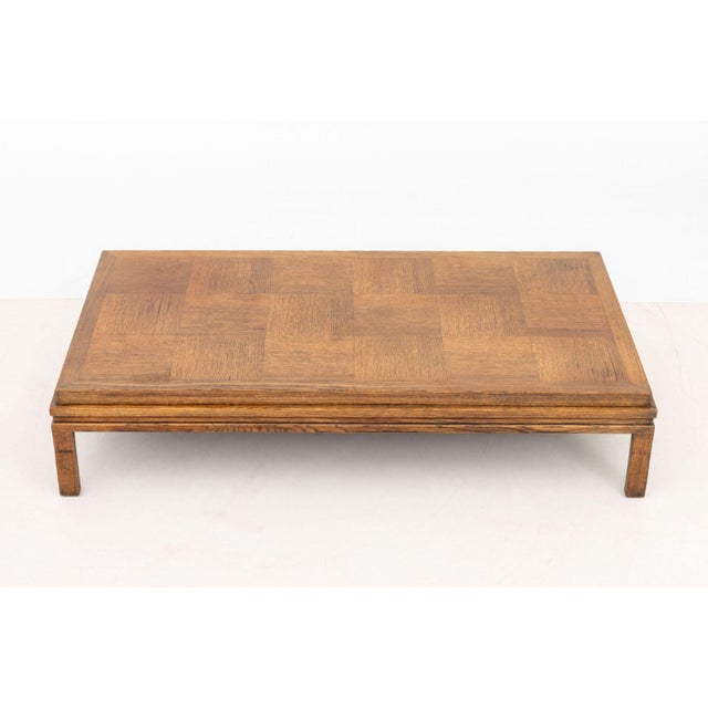 Contemporary Modern Oak Parquetry Coffee Table For Sale - Image 3 of 7