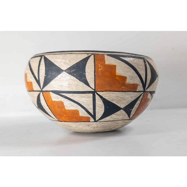 20th Century Southwest Native American Indian Acoma Polychrome Pottery Bowl For Sale - Image 4 of 11