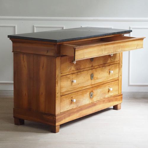 Antique Louis-Philippe Chest of Drawers with Black Marble Top, 1850 For Sale - Image 16 of 18