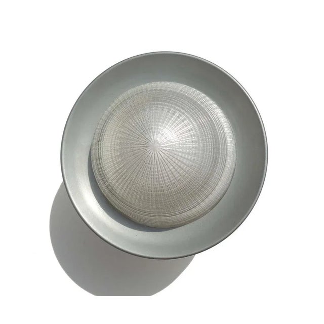 Mid-Century Modern Italian White Metal & Glass Ceiling Lamp from Stilnovo, 1950s For Sale - Image 3 of 6