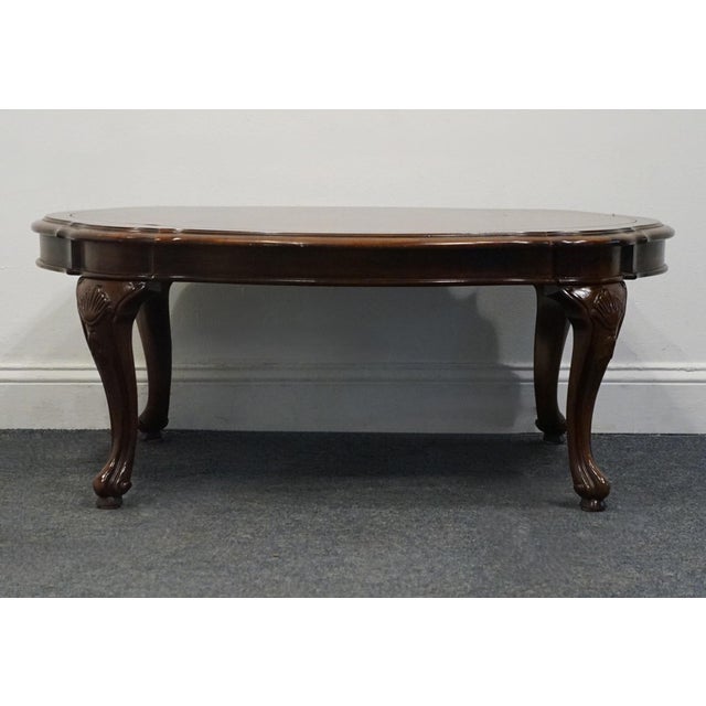 Wood Century Furniture Chardeau Collection French Provincial 42" Oval Accent Coffee Table For Sale - Image 7 of 8